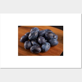 Blue plums in a collander Posters and Art